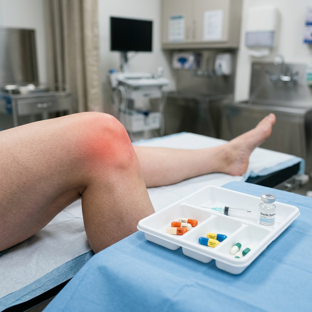 Clinical photography of joint inflammation and anti-inflammatory relief