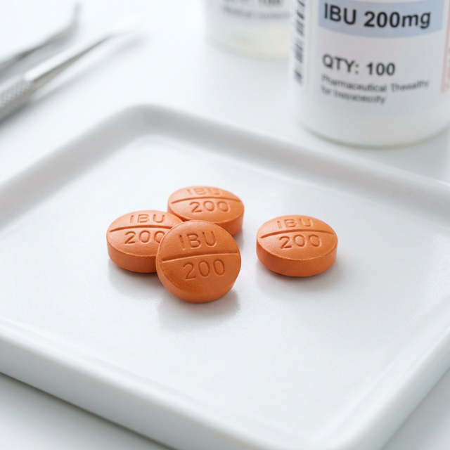 Generic Ibuprofen 200mg orange round tablets
