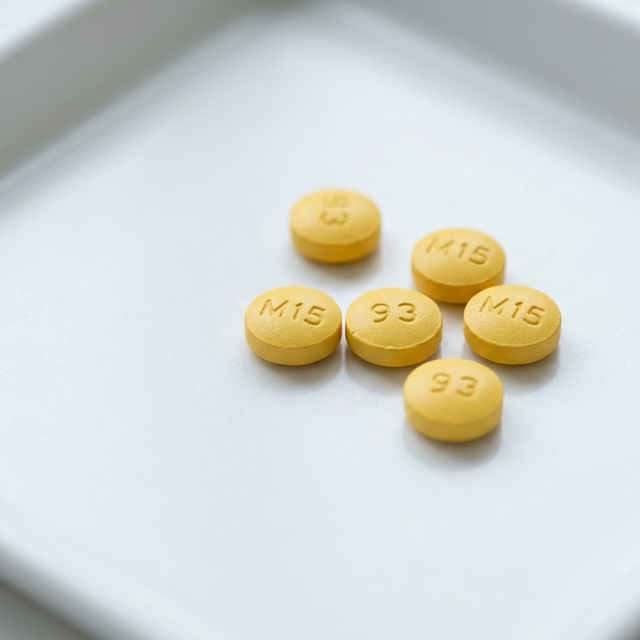 Generic Meloxicam 15mg yellow round tablets